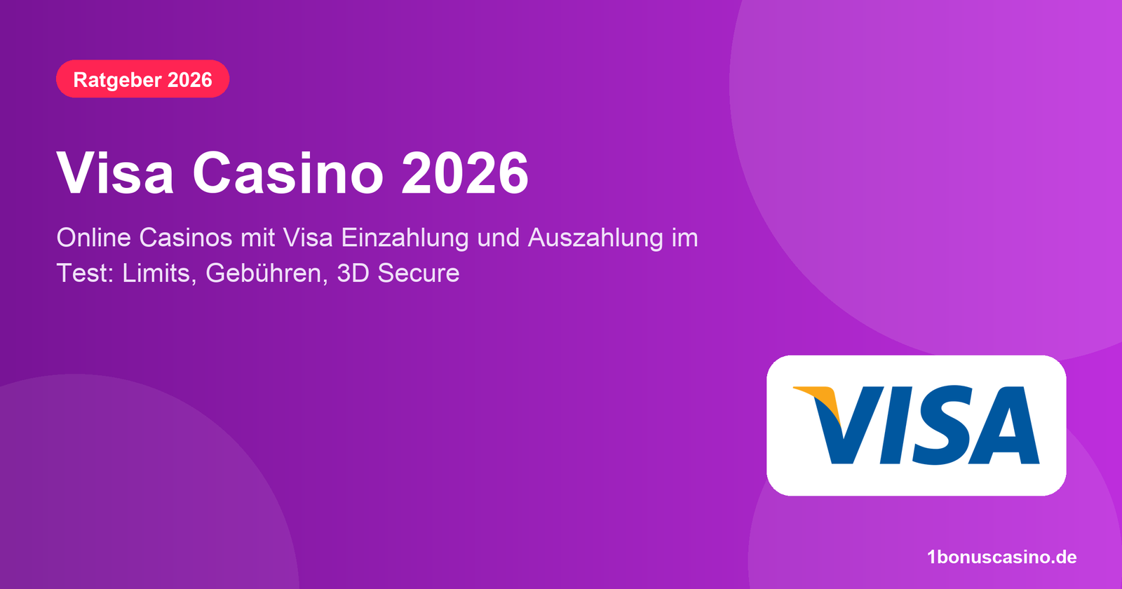 Visa Casino 2026 – Online Casinos mit Visa Einzahlung und Auszahlung im Test